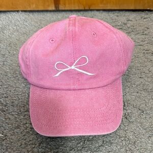 Pink Women’s Cap with Bow Embroidery